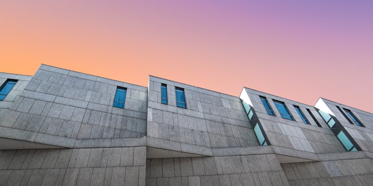 A building with interesting architecture.