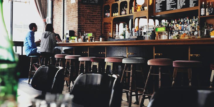 People sitting in a bar.