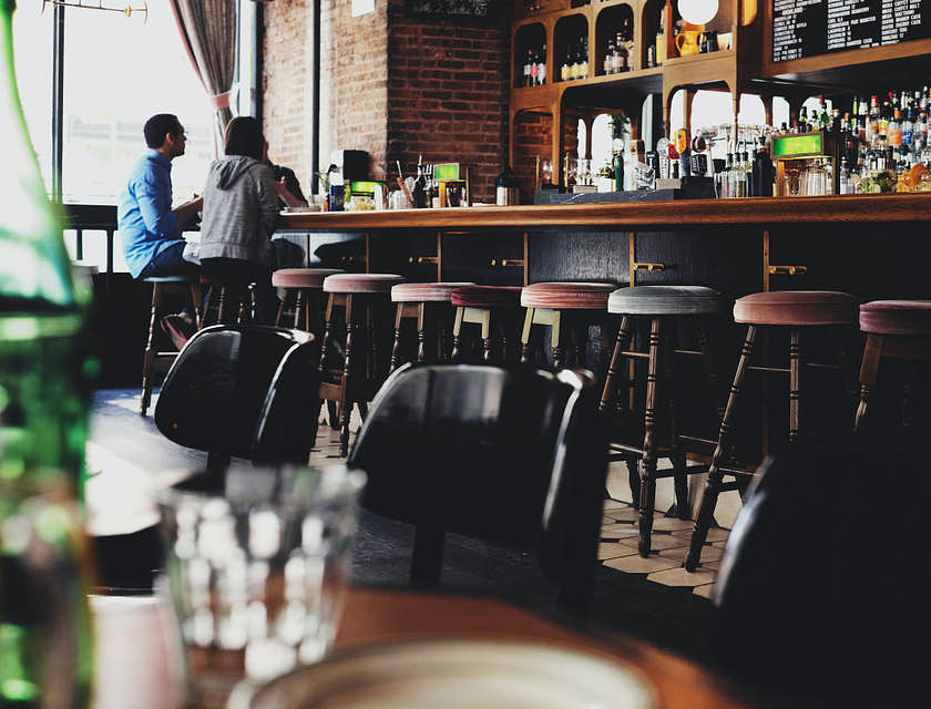 People sitting in a bar.