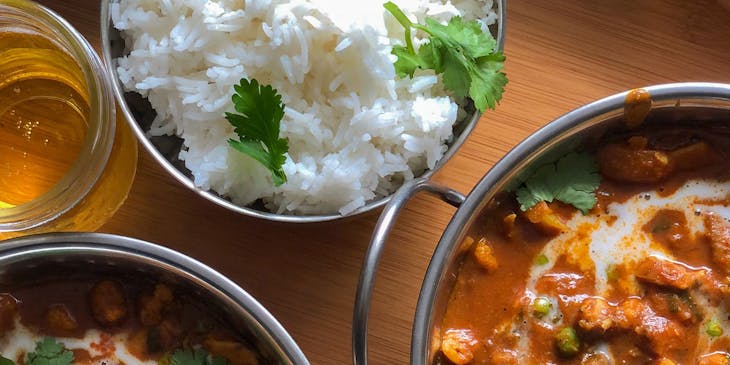 Curry at a Sri Lankan restaurant.