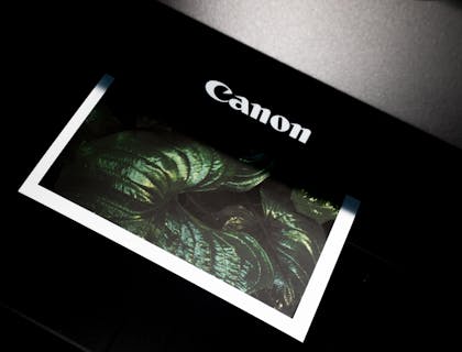 A printer printing a photograph.