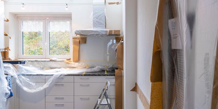A kitchen in the process of a revamp by a renovation business.