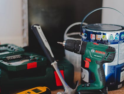 An assortment of tools for rental.
