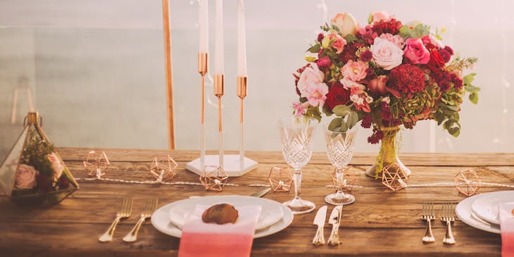 A table at a wedding planning business.