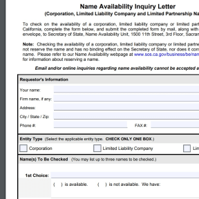 Reserve your corporate name.