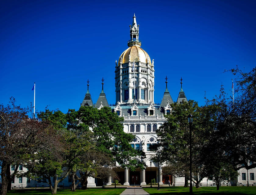 Edificio del Capitolio estatal en Hartford, Connecticut.
