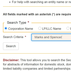 Do a business name search.