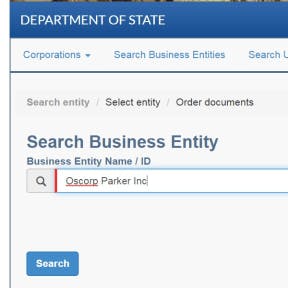 See if the name is already in use in your state.