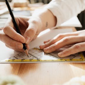 Write down words related to construction materials and processes.