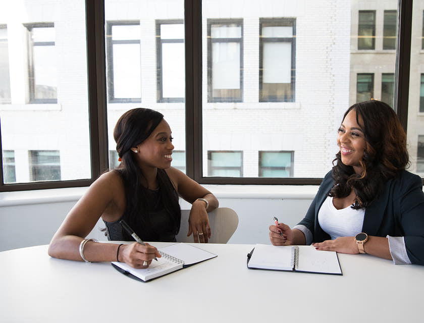 Session with two women at a consulting business.