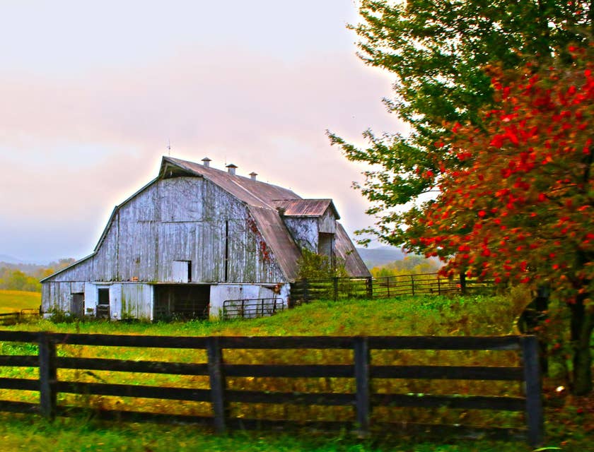 Scenic view of a barn in Kentucky.