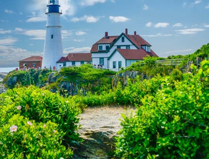 Faro principal de Portland en Cape Elizabeth, Maine.