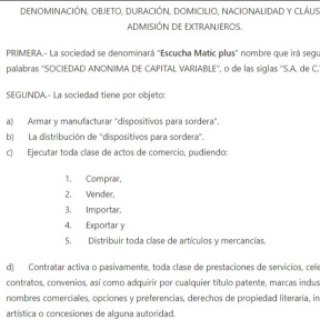 Acta Constitutiva.