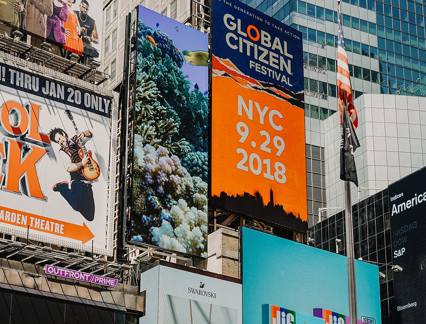 Billboard advertising in Times Square, New York.