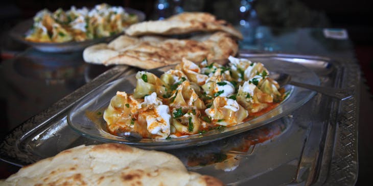Food in an Afghan restaurant.