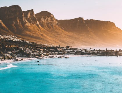 Mountains that run along a coastline in South Africa.