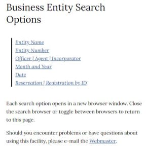 Select a search option.