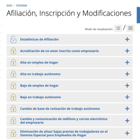 Alta de los contratos de trabajo.