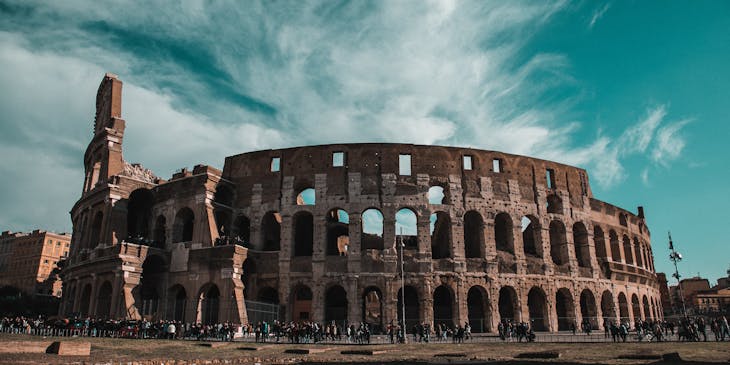 Ancient Colosseum in Rome, Italy.