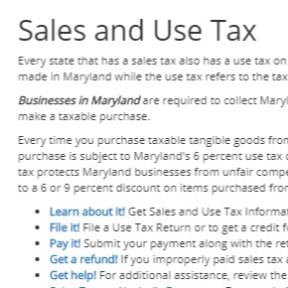 Solicita una cuenta del impuesto sobre ventas y uso de Maryland.