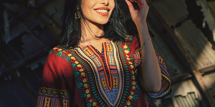 Arabian woman in traditional dress.