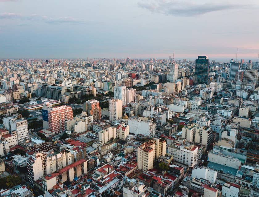 An aerial view of Argentine businesses in Buenos Aires.
