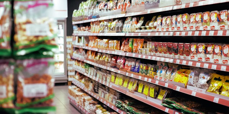 Aisle in an Asian food business