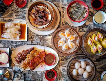 Meals served at an Asian restaurant.