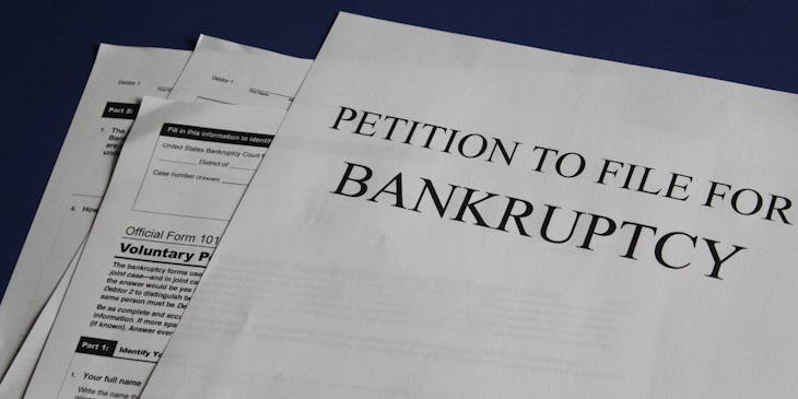 Petition to file for bankruptcy.