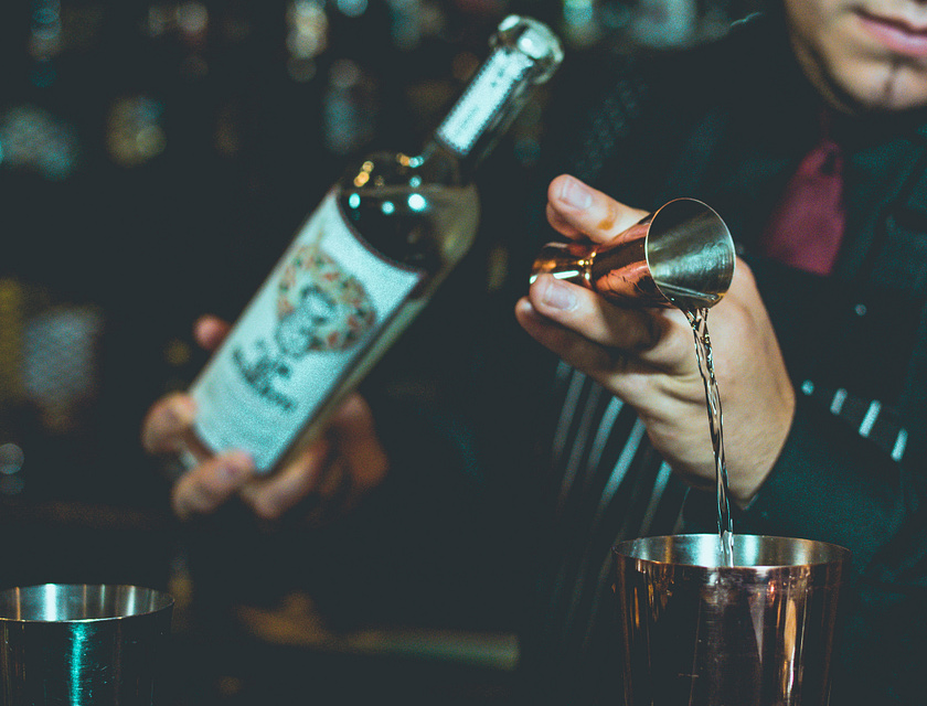 Bartender pouring a drink