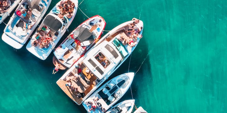 A party boat charter out to sea.