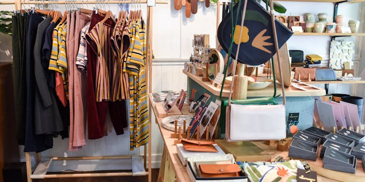 A boutique store with accessories, clothing, and more.