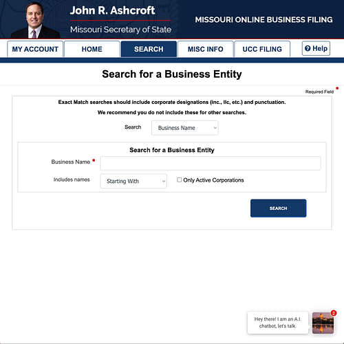 Cómo hacer una búsqueda de empresas en Missouri: