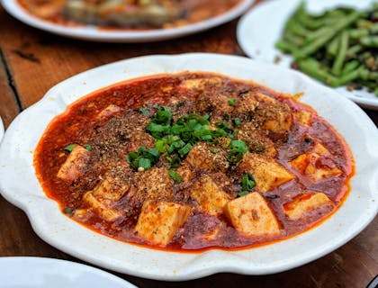 Curry in a bowl at a Burmese restaurant.