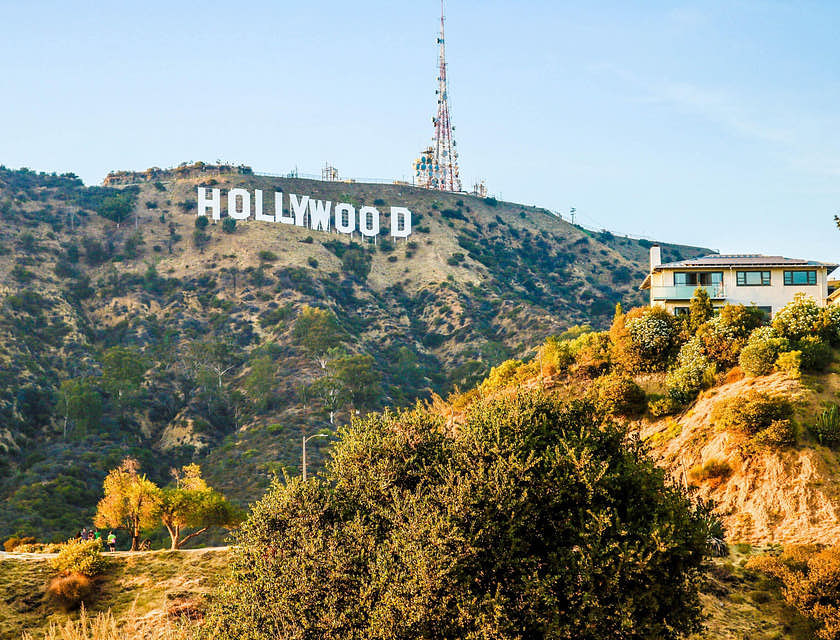 A view of the Hollywood sign in California.