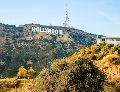 Una vista del cartel de Hollywood en California.
