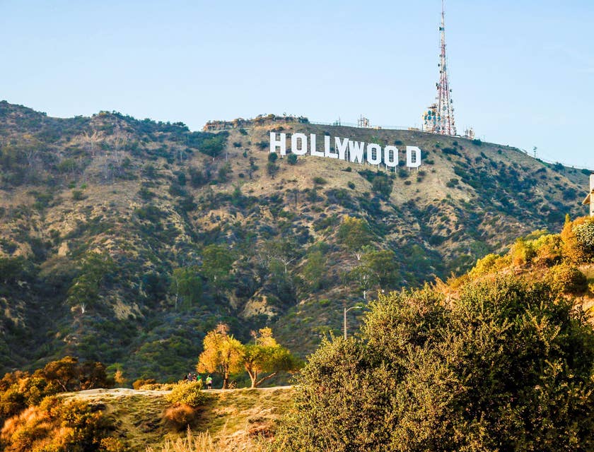 Una vista del cartel de Hollywood en California.