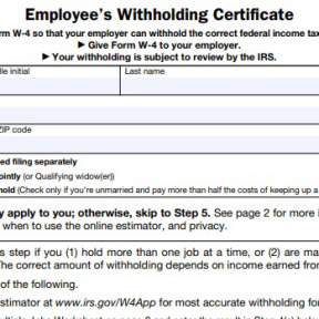 Complete a withholding tax certificate.