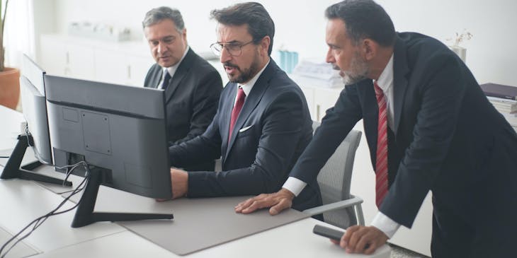 A corporate business team at work.