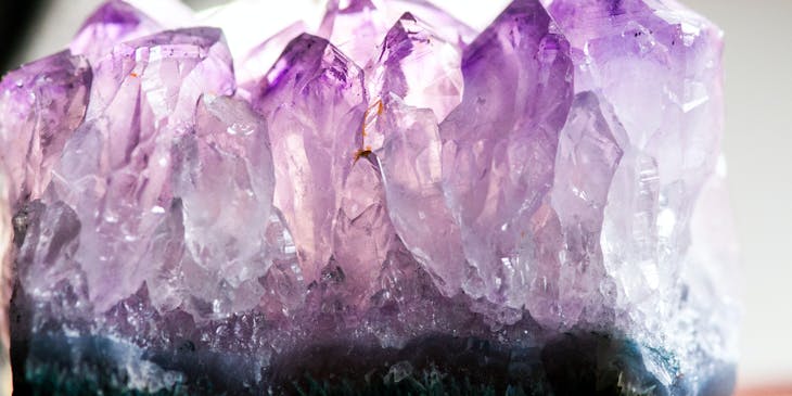Purple and blue geode crystal.