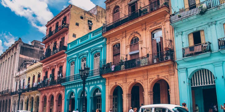 A car in a street in Cuba.