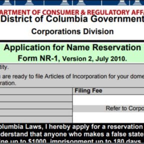 Solicita la reservación del nombre.