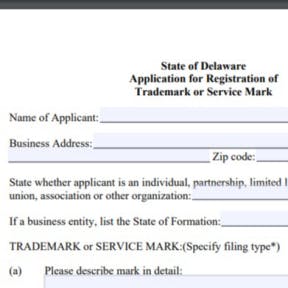 Considera la marca registrada de tu empresa en el estado de Delaware.