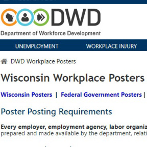 Display mandatory business posters in the workplace.