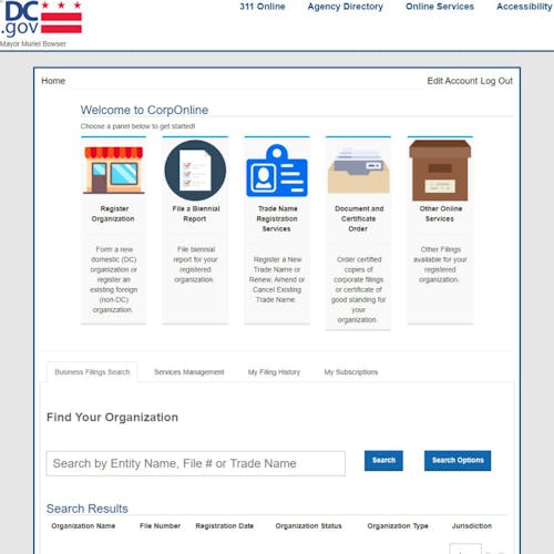 Cómo hacer una búsqueda de empresas en D.C.: