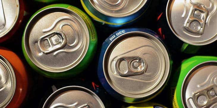 Multiple cans viewed from above.