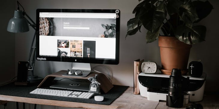 A computer set up to access an ecommerce store.