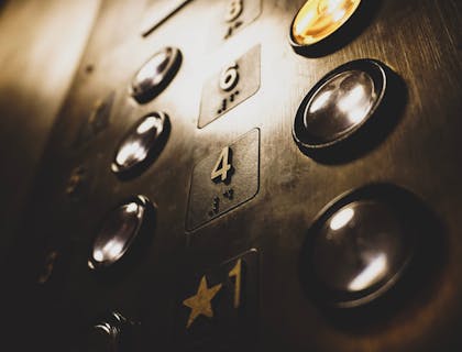 An elevator button panel.