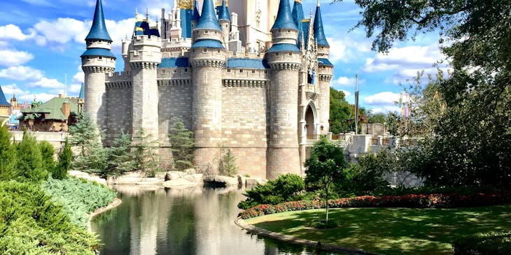 Fairytale business with castle of Disney.