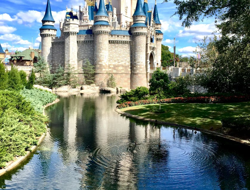 Fairytale business with castle of Disney.